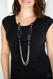 Paparazzi VINTAGE VAULT "Pleasant Promenade" Purple Necklace & Earring Set Paparazzi Jewelry