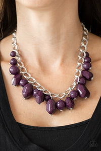 Paparazzi VINTAGE VAULT "Gorgeously Globetrotter" Purple Necklace & Earring Set Paparazzi Jewelry