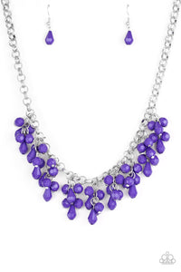 Paparazzi VINTAGE VAULT "Modern Macarena" Purple Necklace & Earring Set Paparazzi Jewelry