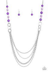 Paparazzi VINTAGE VAULT "Vividly Vivid" Purple Necklace & Earring Set Paparazzi Jewelry
