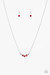 Paparazzi VINTAGE VAULT "Sparkling Stargazer" Red Necklace & Earring Set Paparazzi Jewelry