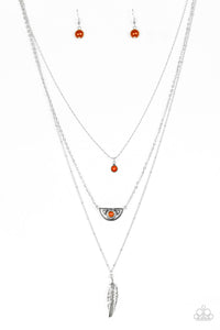 Paparazzi VINTAGE VAULT "Sahara Sparrow" Orange Necklace & Earring Set Paparazzi Jewelry