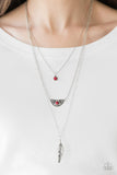 Paparazzi VINTAGE VAULT "Sahara Sparrow" Red Necklace & Earring Set Paparazzi Jewelry