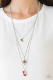 Paparazzi "Soar With The Eagles" Red Necklace & Earring Set Paparazzi Jewelry
