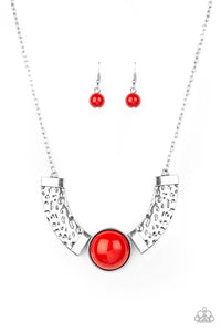 Paparazzi "Egyptian Spell" Red Necklace & Earring Set Paparazzi Jewelry