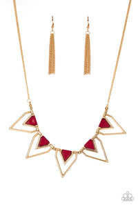 Paparazzi "The Pack Leader" Red Necklace & Earring Set Paparazzi Jewelry