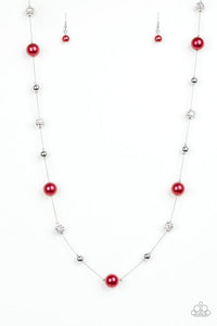 Paparazzi VINTAGE VAULT "Eloquently Eloquent" Red Necklace & Earring Set Paparazzi Jewelry
