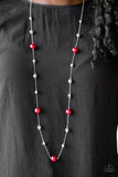 Paparazzi VINTAGE VAULT "Eloquently Eloquent" Red Necklace & Earring Set Paparazzi Jewelry