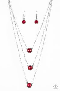 Paparazzi "A Love For Luster" Red Necklace & Earring Set Paparazzi Jewelry