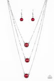 Paparazzi "A Love For Luster" Red Necklace & Earring Set Paparazzi Jewelry