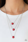 Paparazzi "A Love For Luster" Red Necklace & Earring Set Paparazzi Jewelry