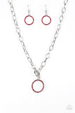 Paparazzi VINTAGE VAULT "All In Favor" Red Necklace & Earring Set Paparazzi Jewelry