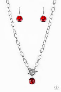 Paparazzi "Dynamite Dazzle" Red Necklace & Earring Set Paparazzi Jewelry