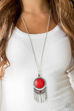 Paparazzi "Rural Rustler" Red Necklace & Earring Set Paparazzi Jewelry