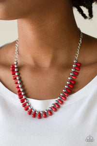 Paparazzi "Extinct Species" Red Necklace & Earring Set Paparazzi Jewelry