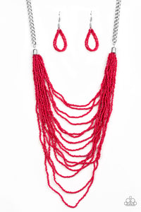Paparazzi VINTAGE VAULT "Bora Bombora" Red Necklace & Earring Set Paparazzi Jewelry