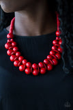 Paparazzi "Caribbean Cover Girl" Red Necklace & Earring Set Paparazzi Jewelry