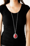 Paparazzi "Full Frontier" Red Necklace & Earring Set Paparazzi Jewelry