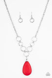 Paparazzi "Livin On A PRAIRIE" Red Necklace & Earring Set Paparazzi Jewelry