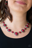 Paparazzi "Voyager Vibes" Red Necklace & Earring Set Paparazzi Jewelry