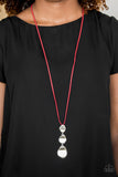 Paparazzi VINTAGE VAULT "Embrace The Journey" Red Necklace & Earring Set Paparazzi Jewelry