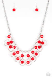 Paparazzi VINTAGE VAULT "Really Rococo" Red Necklace & Earring Set Paparazzi Jewelry