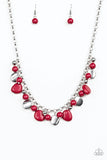 Paparazzi VINTAGE VAULT "Flirtatiously Florida" Red Necklace & Earring Set Paparazzi Jewelry