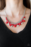 Paparazzi VINTAGE VAULT "Summer Showdown" Red Necklace & Earring Set Paparazzi Jewelry