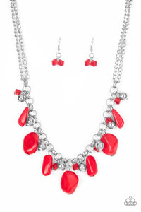 Paparazzi VINTAGE VAULT "Grand Canyon Grotto" Red Necklace & Earring Set Paparazzi Jewelry