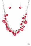 Paparazzi VINTAGE VAULT "The Upstater" Red Necklace & Earring Set Paparazzi Jewelry