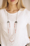 Paparazzi "Pharaoh Finesse" Red Necklace & Earring Set Paparazzi Jewelry