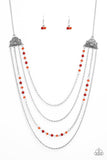Paparazzi "Pharaoh Finesse" Red Necklace & Earring Set Paparazzi Jewelry