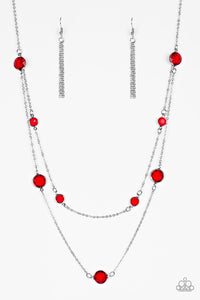 Paparazzi VINTAGE VAULT "Raise Your Glass" Red Necklace & Earring Set Paparazzi Jewelry