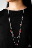 Paparazzi VINTAGE VAULT "Raise Your Glass" Red Necklace & Earring Set Paparazzi Jewelry