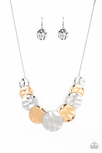 Paparazzi "A Daring DISCovery" Silver Necklace & Earring Set Paparazzi Jewelry