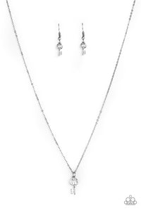 Paparazzi VINTAGE VAULT "Very Low Key" Silver Necklace & Earring Set Paparazzi Jewelry