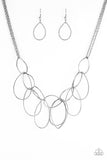 Paparazzi VINTAGE VAULT "Top-TEAR Fashion" Silver Necklace & Earring Set Paparazzi Jewelry