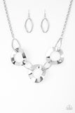 Paparazzi VINTAGE VAULT "Modern Mechanics" Silver Necklace & Earring Set Paparazzi Jewelry