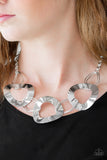 Paparazzi VINTAGE VAULT "Modern Mechanics" Silver Necklace & Earring Set Paparazzi Jewelry