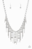 Paparazzi VINTAGE VAULT "Ever Rebellious" Silver Necklace & Earring Set Paparazzi Jewelry