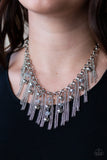 Paparazzi VINTAGE VAULT "Ever Rebellious" Silver Necklace & Earring Set Paparazzi Jewelry