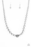 Paparazzi  "High-Stakes FAME"  Silver Necklace & Earring Set Paparazzi Jewelry