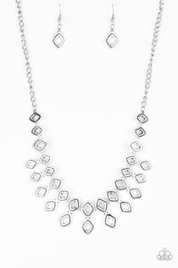 Paparazzi "Geocentric" Silver Necklace & Earring Set Paparazzi Jewelry