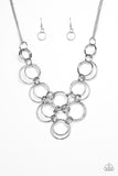 Paparazzi VINTAGE VAULT "Ringing Off The Hook" Silver Necklace & Earring Set Paparazzi Jewelry