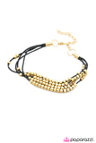 Paparazzi "Rebel Diamonds" Black/Gold Bracelet Paparazzi Jewelry