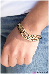 Paparazzi "Rebel Diamonds" Black/Gold Bracelet Paparazzi Jewelry