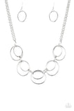 Paparazzi VINTAGE VAULT REPO "Urban Orbit" Silver Necklace & Earring Set Paparazzi Jewelry