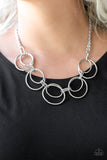 Paparazzi VINTAGE VAULT REPO "Urban Orbit" Silver Necklace & Earring Set Paparazzi Jewelry