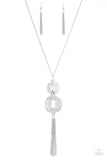 Paparazzi "Timelessly Tasseled" Silver Necklace & Earring Set Paparazzi Jewelry