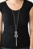 Paparazzi "Timelessly Tasseled" Silver Necklace & Earring Set Paparazzi Jewelry